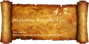 Asztalos Kornél névjegykártya